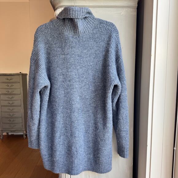 Style & Co Sweater 2X Cozy Cowlneck Tunic Blue Heather Cabincore Plus Size - Picture 3 of 8